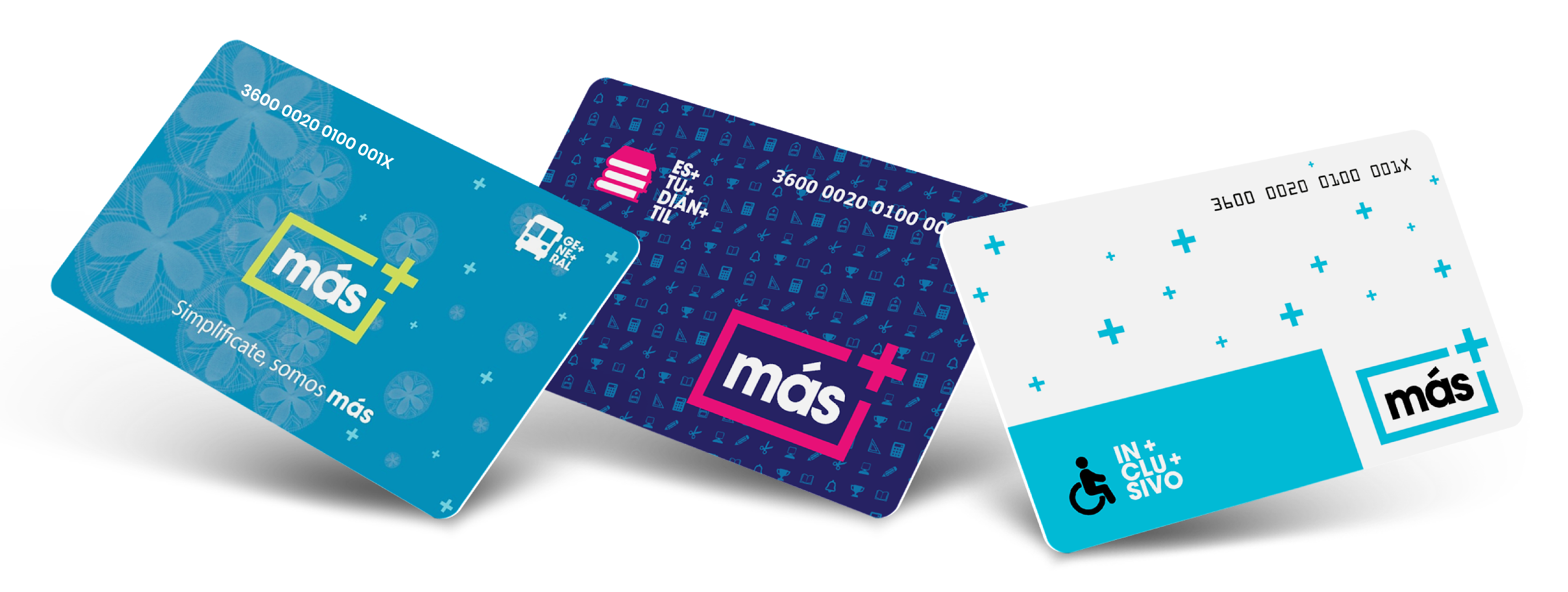Tres modelos de Más Tarjeta: general, estudiantil e inclusiva
